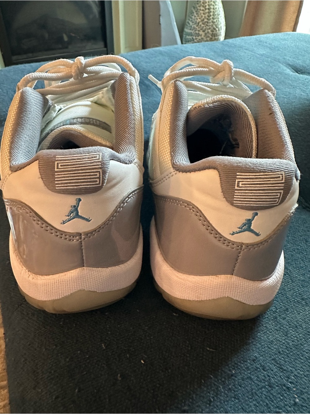 Jordan Men's Athletic Shoes in Light Gray and Cream - Picture 2 of 5